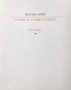 Couverture du livre « Comme au commencement » de Olivier Apert aux éditions Editions Mihaly