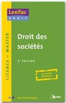 Couverture du livre « Droit des sociétés (3e édition) » de Maria-Beatriz Salgado aux éditions Breal