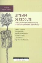 Couverture du livre « Le temps de l'écoute ; vers un nouveau rapport église et âge moderne » de Studium aux éditions Parole Et Silence