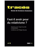 Couverture du livre « TRACES n.12 ; faut-il avoir peur du relativisme ? » de  aux éditions Ens Lyon