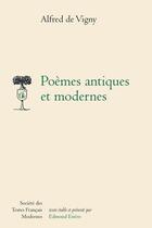 Couverture du livre « Poèmes antiques et modernes » de Alfred De Vigny aux éditions Stfm