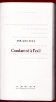 Couverture du livre « Condamné à l'exil » de Enrique Lihn aux éditions Lettre Volee