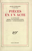 Couverture du livre « Pieces en un acte » de Jules Romains aux éditions Gallimard