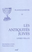 Couverture du livre « Les antiquites juives, livres viii-ix » de Flavius Josephe aux éditions Cerf