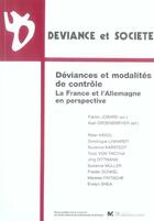 Couverture du livre « Deviances et modalites de controle » de Fabien Jobard et Groene aux éditions Georg