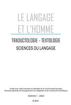 Couverture du livre « Sciences du langage : Dossier F.L.E.S. - 2003 - 38.1 » de  aux éditions Eme Editions