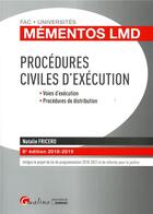 Couverture du livre « Procédures civiles d'exécution (édition 2018/2019) » de Natalie Fricero aux éditions Gualino