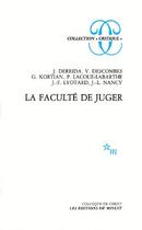 Couverture du livre « Faculte de juger » de  aux éditions Minuit