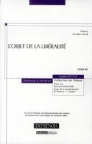 Couverture du livre « L'objet de la libéralité » de Sophie Deville aux éditions Defrenois