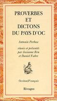Couverture du livre « Proverbes et dictons du pays d'Oc » de Antonin Perbosc aux éditions Rivages