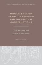 Couverture du livre « Middle English Verbs of Emotion and Impersonal Constructions: Verb Mea » de Ayumi Miura aux éditions Epagine