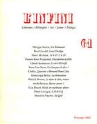 Couverture du livre « REVUE L'INFINI » de Collectifs Gallimard aux éditions Gallimard