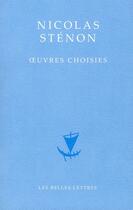 Couverture du livre « Oeuvres choisies » de Nicolas Stenon aux éditions Belles Lettres