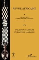 Couverture du livre « Civilisation de l'oralité et fixation de la mémoire » de  aux éditions L'harmattan