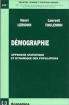 Couverture du livre « DEMOGRAPHIE » de Leridon/Toulemon aux éditions Economica