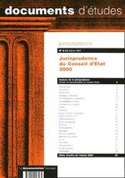 Couverture du livre « Jurisprudence du conseil d'état 2000 » de  aux éditions Documentation Francaise
