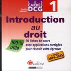 Couverture du livre « Carres dcg 1 - introduction au droit - 2eme edition » de Laetitia Simonet aux éditions Gualino Editeur