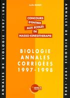 Couverture du livre « Annales de biologie 97/98 » de  aux éditions Heures De France