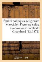 Couverture du livre « Etudes politiques, religieuses et sociales » de  aux éditions Hachette Bnf