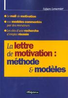 Couverture du livre « Lettre de motivation : methode et modeless » de Fabien Lemercier aux éditions Studyrama