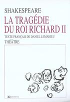 Couverture du livre « La tragedie du roi richard ii » de William Shakespeare aux éditions Domens