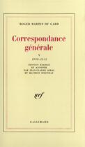 Couverture du livre « Correspondance générale t.5 » de Roger Martin Du Gard aux éditions Gallimard