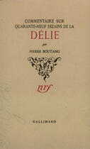 Couverture du livre « Comm Sur 49 Diz Delie » de Boutang P aux éditions Gallimard