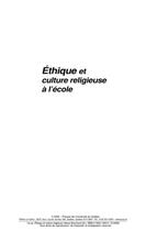 Couverture du livre « Éthique et culture religieuse à l'école » de Nancy Bouchard aux éditions Presses De L'universite Du Quebec
