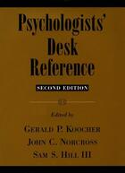 Couverture du livre « Psychologists' Desk Reference » de Gerald P Koocher aux éditions Oxford University Press Usa