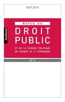 Couverture du livre « Revue du droit public et de science politique en france et a l etranger n 6-2018 » de  aux éditions Lgdj