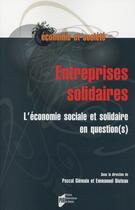Couverture du livre « Entreprises solidaires » de Pascal Glemain et Emmanuel Bioteau aux éditions Pu De Rennes