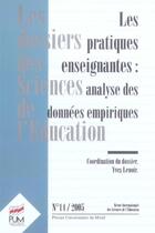 Couverture du livre « Les pratiques enseignantes: analyse des donnees empiriques » de  aux éditions Pu Du Midi