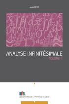 Couverture du livre « Analyse infinitesimale volume 1 » de Petry Andre aux éditions Edplg