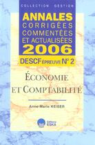 Couverture du livre « Economie et comptabilite descf n.2-2006 » de Anne-Marie Keiser aux éditions Eska
