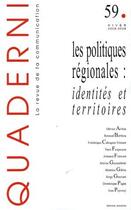 Couverture du livre « Les politiques régionales : identités et territoires » de  aux éditions Maison Des Sciences De L'homme