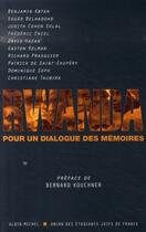 Couverture du livre « Rwanda ; pour un dialogue de mémoires » de  aux éditions Albin Michel