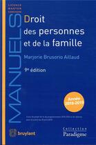 Couverture du livre « Droit des personnes et de la famille (édition 2018/2019) » de Marjorie Brusorio Aillaud aux éditions Bruylant