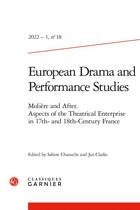 Couverture du livre « European drama and performance studies 2022 - 1, n 18 - moliere and after. aspe - moliere and after » de  aux éditions Classiques Garnier