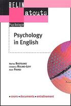 Couverture du livre « Phychology in english » de Bastounis/Frangi aux éditions Belin Education