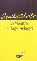 Couverture du livre « Le meurtre de Roger Ackroyd » de Agatha Christie aux éditions Editions Du Masque