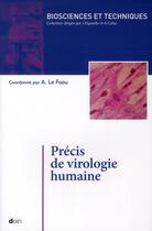 Couverture du livre « Precis de virologie humaine » de Le Faou Alain aux éditions Doin