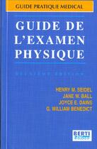 Couverture du livre « Guide de l'examen physique guide pratique medical » de Seidel aux éditions Berti