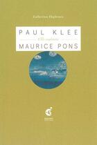 Couverture du livre « Paul Klee ; l'île engloutie » de Maurice Pons aux éditions Invenit