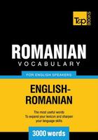 Couverture du livre « Romanian Vocabulary for English Speakers - 3000 Words » de Andrey Taranov aux éditions T&p Books