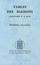 Couverture du livre « Tables des maisons selon placidus - latitudes 0,a 66,30 » de Ridondelli Boris aux éditions Traditionnelles