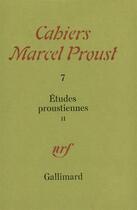 Couverture du livre « Études proustiennes » de Collectifs aux éditions Gallimard