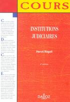 Couverture du livre « Institutions Judiciaires - 4e Ed. » de Regoli-H aux éditions Dalloz