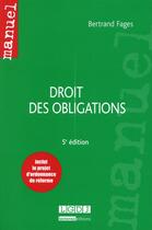 Couverture du livre « Droit des obligations (5e édition) » de Bertrand Fages aux éditions Lgdj