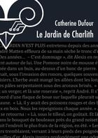 Couverture du livre « Le jardin de Charlith » de Catherine Dufour aux éditions Le Belial