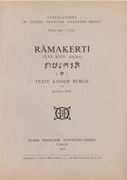 Couverture du livre « Ramakerti (XVI-XVII siècle) » de Saveros Pou aux éditions Ecole Francaise Extreme Orient